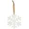 Distressed Wooden Snowflake Ornament with Burlap Hanger, 6"