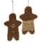 2 Set Gingerbread Boy & Girl Ornaments