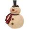 Overstuffed Plush Snowman with Black & Red Scarf;