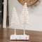 Heavy Flocked White Pine Tree Pair on Log 18407;