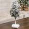 Flocked Bristle Pine Tree w/Cones on Log, 9" 18411;