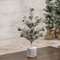 Flocked Bristle Pine Tree w/Cones, 12" 18412;