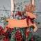 Reindeer w/Buffalo Check Scarf Planter Stake 38089;
