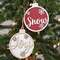 Glittered Woden Joy/Snow Bulb Ornament, 2 Asstd. 38115;