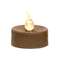 Short Distressed Brown Timer Tealight 1.25" x 1.5" #84887