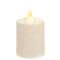 Warm Glow White Glitter Flicker Flame Timer Pillar, 3"