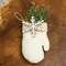Waffle Weave Snowflake Mitten Hanger w/Greenery CS39059;