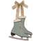 38196 Distressed Wooden Blue Ice Skates with Burlap Bow, 2 Set;