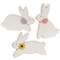 Distressed White Wood Flower Bunny - 3 Asstd.