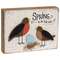 nullSpring Is In the Air Layered Nesting Birds Box Sign
