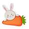 Peeking Bunny with Big Carrot Wooden Sitter