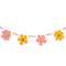 Beaded Spring Flowers Wooden Garland