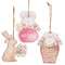 3 Set - Bunny Basket Wooden Ornaments