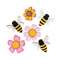 6 Set - Flowers & Bees Wooden Bowl Fillers