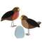 3 Set - Chunky Wood Robin & Egg Sitters