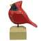 Carved Chunky Wood Male Cardinal on Base