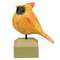 Carved Chunky Wood Female Cardinal on Base