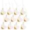 12 Set - Gold & Cream Wooden Heart Tags