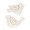 2 Set - Gold Leaf Wooden Dove Sitters