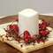 Red Glitter Heart & Berries Candle Ring - 3.5" 18452;