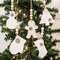 Beaded Wooden Stitched Snowflake Christmas Ornaments, 5/Set 38104;