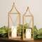 Distressed Golden Metal Open Air Lanterns - 2/Set 70171;