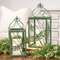 Distressed Green Metal Dragonfly Lanterns - 2/Set 70172;