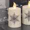 85155 Glitter Snowflake Flicker Flame Timer Pillar, 2.5" x 3";
