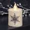 Glitter Snowflake Flicker Flame Timer Pillar, 2.25" x 2.5" 85156;