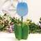 Blue Wooden Dimensional Tulip Sitter 91176;