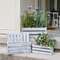 White Wooden Picket Planter Boxes - 3/Set HAC2447;