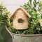 Natural Woven Seagrass Mossy Round Birdhouse Pick SA112521;