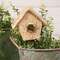 Natural Woven Seagrass Mossy Birdhouse Pick SA112522;