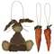 Bunny & Carrots Ornaments, 3/Set