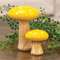 White Dotted Yellow Wood Mushrooms, 2/Set 38567;