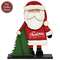 Merry Christmas Wooden Santa & Trees on Base - 9.5"H