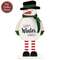 Warm Winter Wishes Wooden Snowman with Scarf on Base - 10.25"H