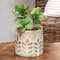 Distressed Patina Finish Wheat Embossed Cement Planter;