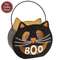 Distressed Metal Boo Cat Luminary Bucket;