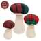 3 Set - Stuffed Red & Green Plaid Mushroom Sitters