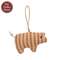 Stuffed Red Ticking Stripe Pig Ornament