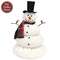 White Sherpa Melting Snowman with Top Hat & Plaid Scarf - 12"H