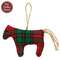 Stuffed Red & Green Plaid Horse Ornament