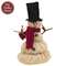 Melting Top Hat Snowman with Burgundy Scarf - 7.5"H