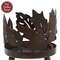 Rusty Finish Metal Fall Leaves Pillar Holder - 4.25"H