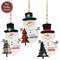 Welcome, Hello, Snow Plaid Christmas Tree Snowman Ornament - 3 Asstd.