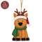Layered Wood Reindeer in Santa Hat Ornament