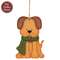 Layered Wood Puppy in Scarf Ornament