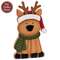 Santa Hat Reindeer Chunky Wooden Sitter