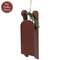Distressed Wooden Red Sled with Pine - 9"